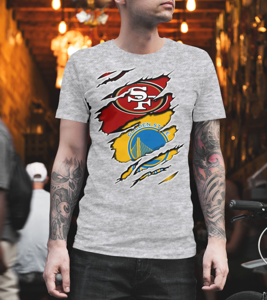 49ERS Golden State Warriors SF Logo Tear T-Shirt