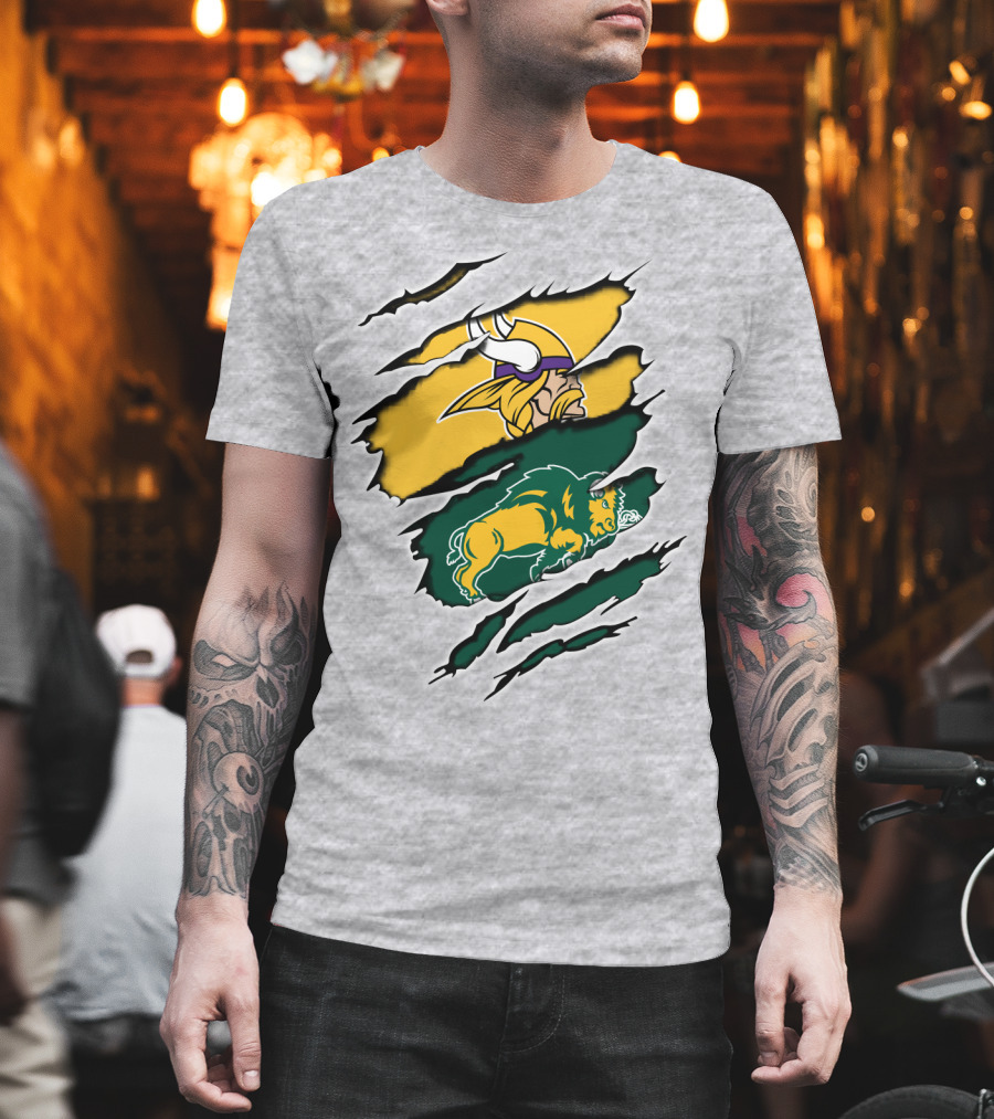 Vikings Logo with Bison Imagery Dakota T-Shirt