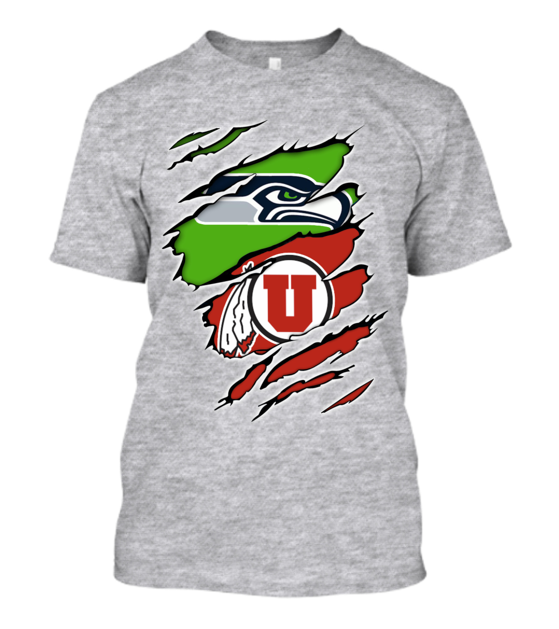 Seahawks Utes Claw Slash Emblem Blend T-Shirt