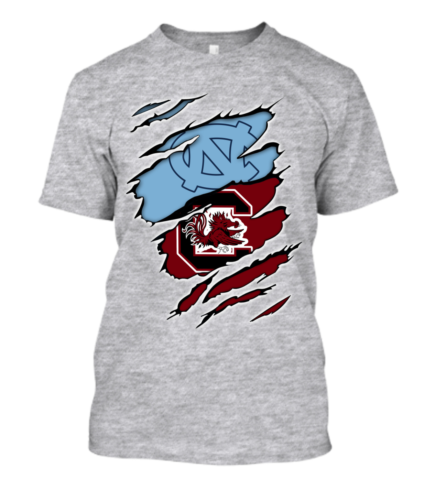 UNC Tar Heels South Carolina Gamecocks Rivalry Claw Marks T-Shirt