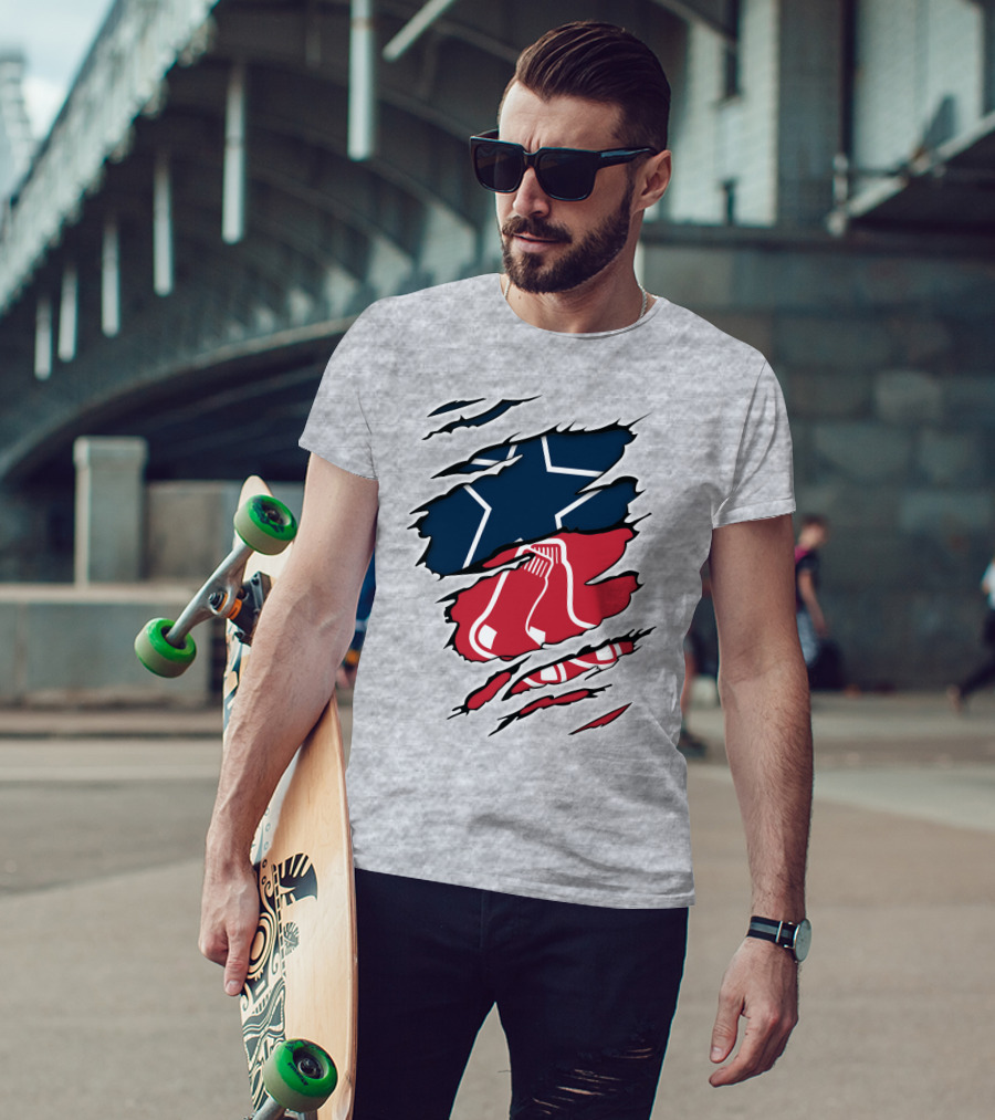 Cowboys Red Sox Logo Mashup T-Shirt