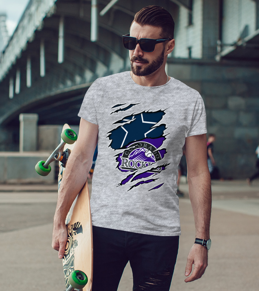 Cowboys Star With Colorado Rockies T-Shirt