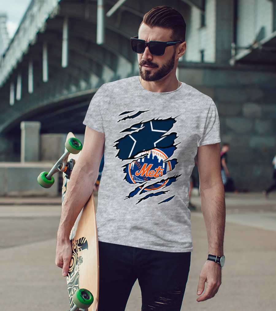 Dallas Cowboys New York Mets Crossover T-Shirt