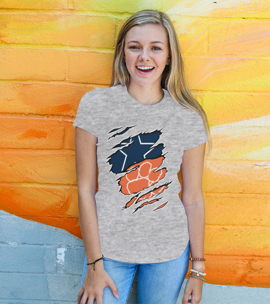 Cowboys Clemson Paw Print Dual T-Shirt
