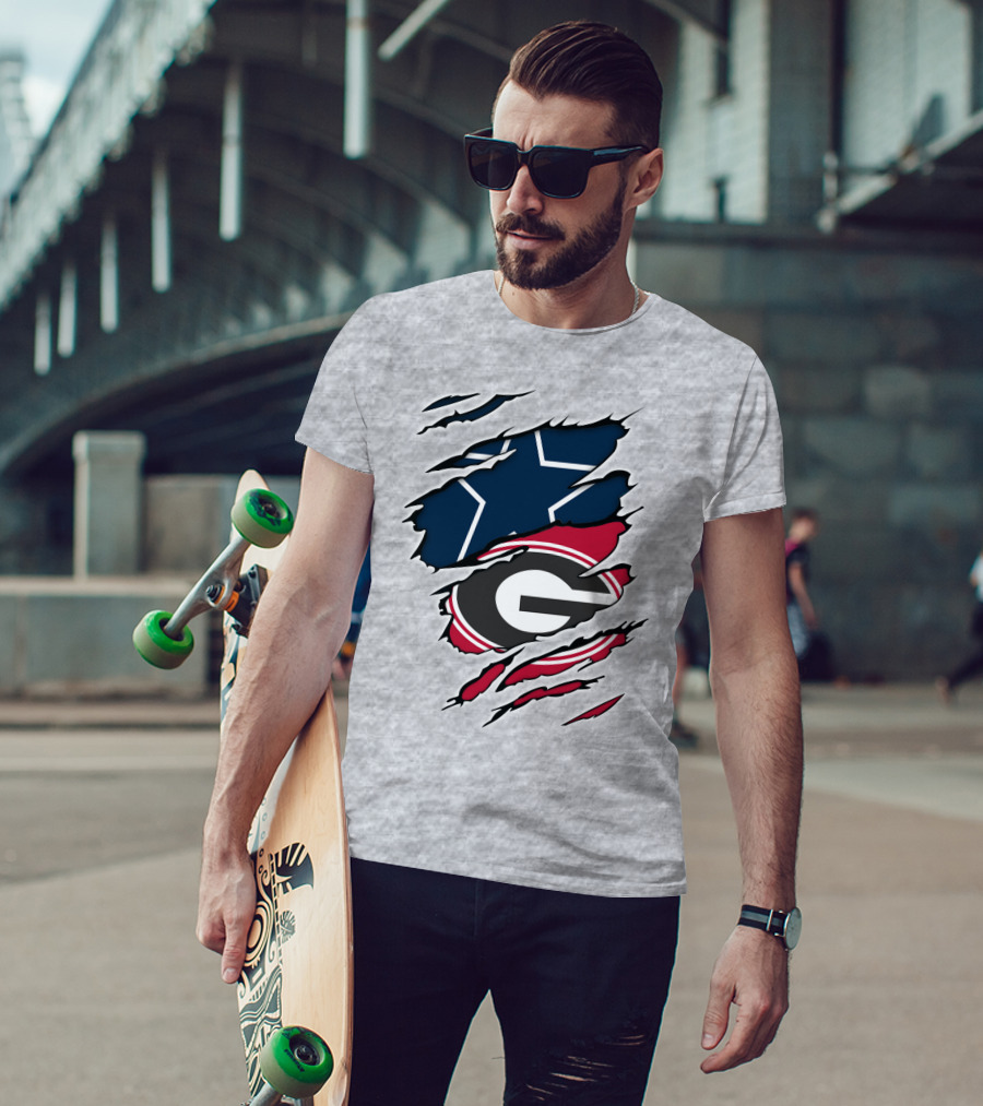 Cowboys Star Georgia Bulldogs G Logo Fusion Rip T-Shirt