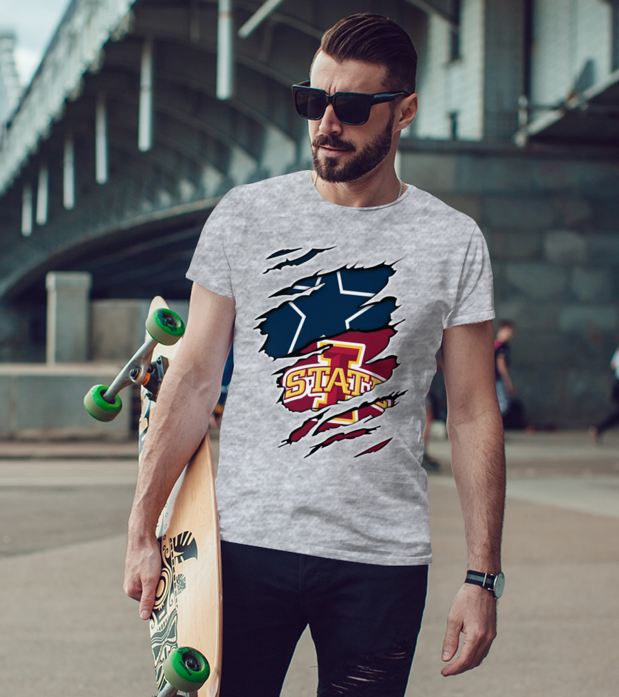 Ripped Dallas Star Iowa State Cyclones T-Shirt
