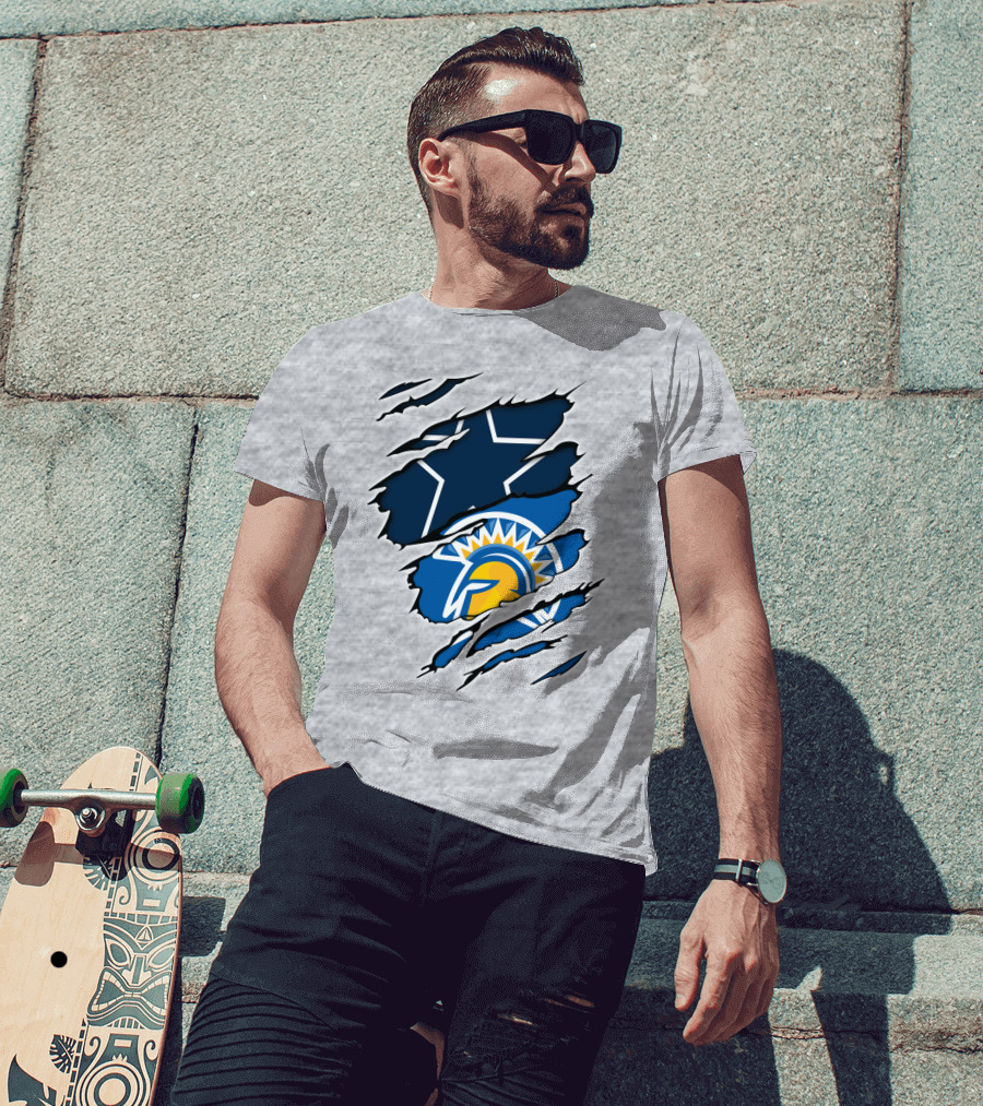 Dallas Cowboys San Jose State Spartans Fan Crossover T-Shirt