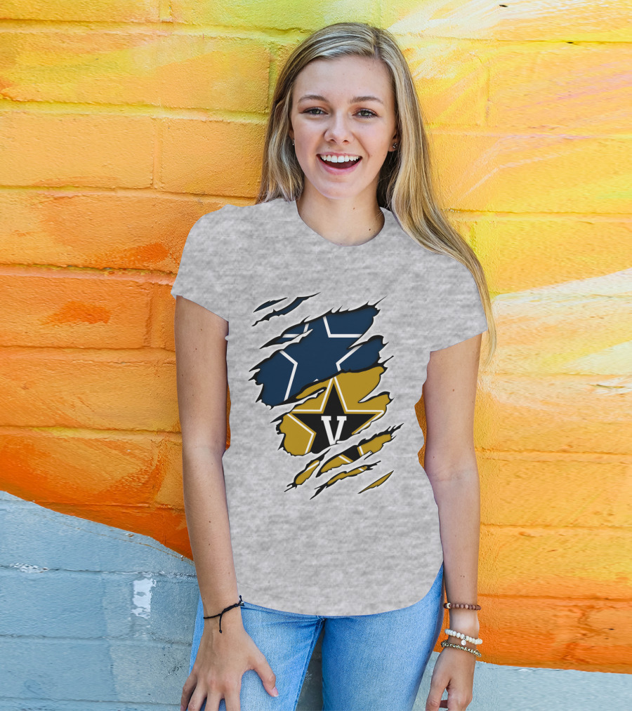 Cowboys Vanderbilt Star Double Logo Tear T-Shirt