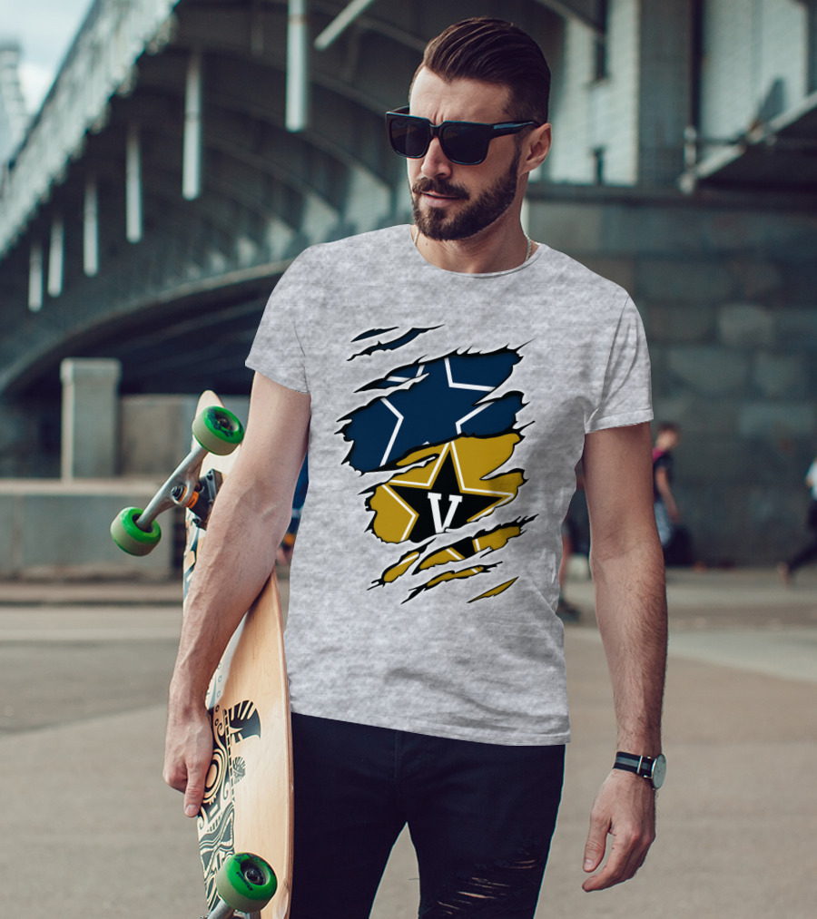 Cowboys Vanderbilt Star Double Logo Tear T-Shirt