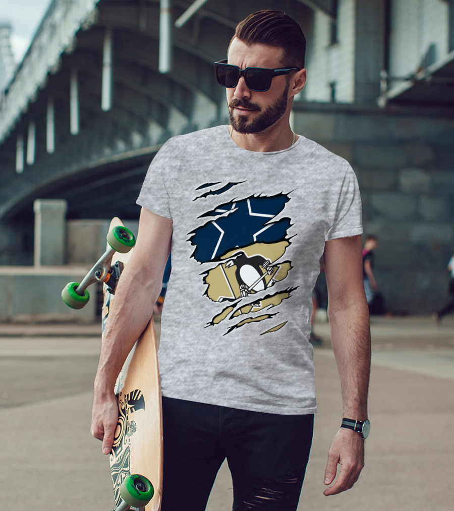 Cowboys Penguins Dallas Pittsburgh Fan T-Shirt