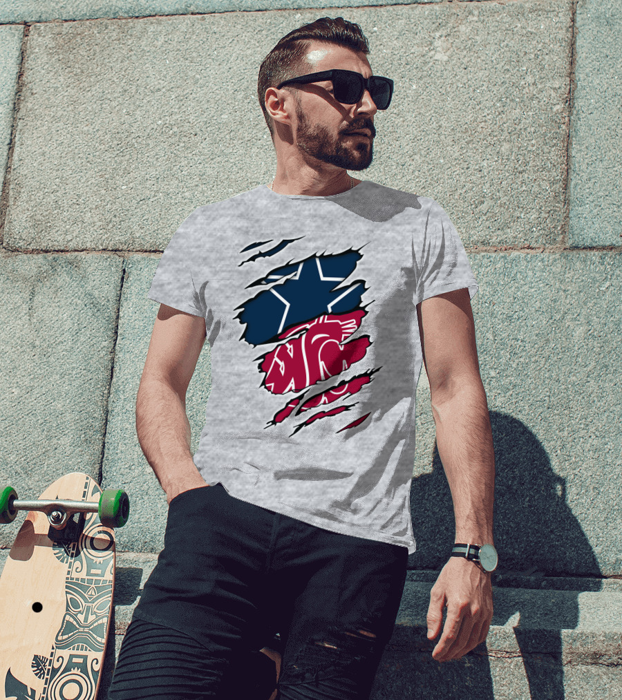 Cowboys Washington State Cougars Star Claw Marks T-Shirt