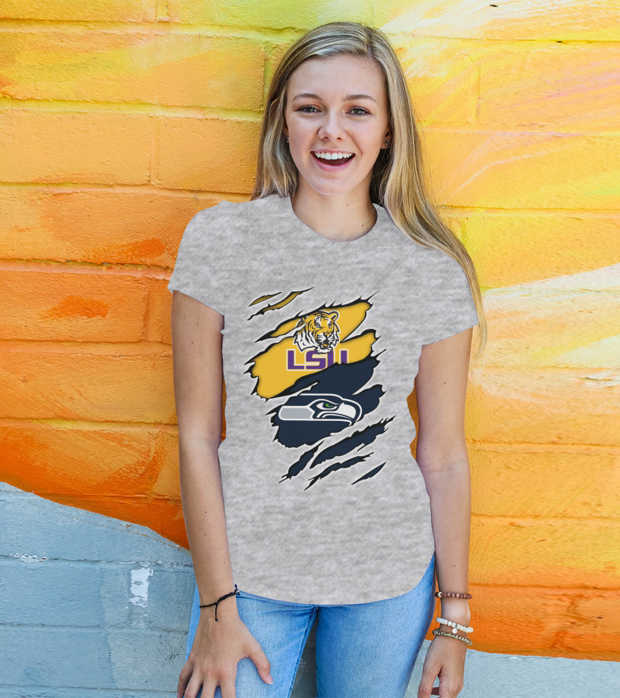 LSU Seahawks Tiger Claw Rips T-Shirt
