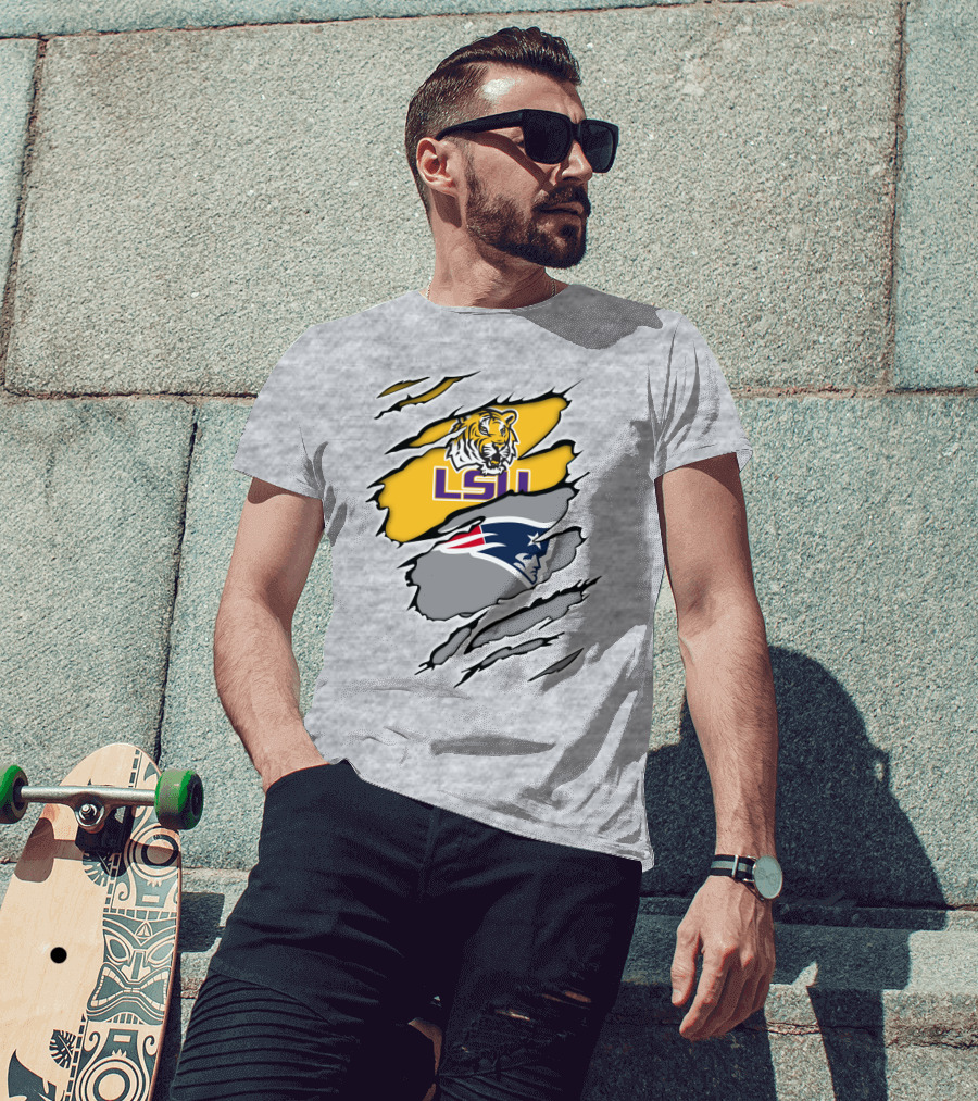 LSU Tigers Patriots Crossover Claw Marks T-Shirt