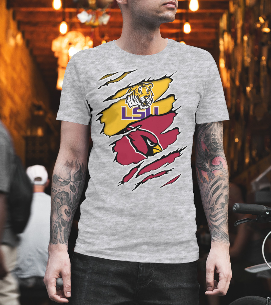 LSU Tigers Cardinals Claw Marks T-Shirt