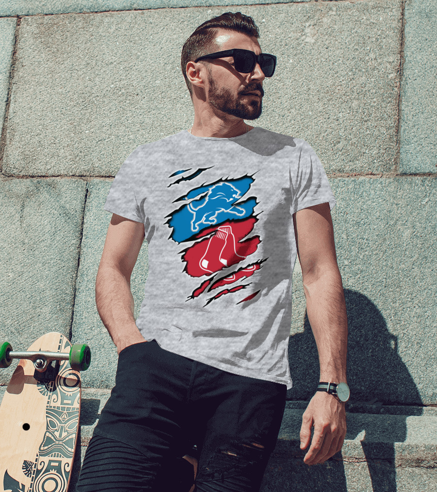 Lions Redsox Sports Crossover T-Shirt
