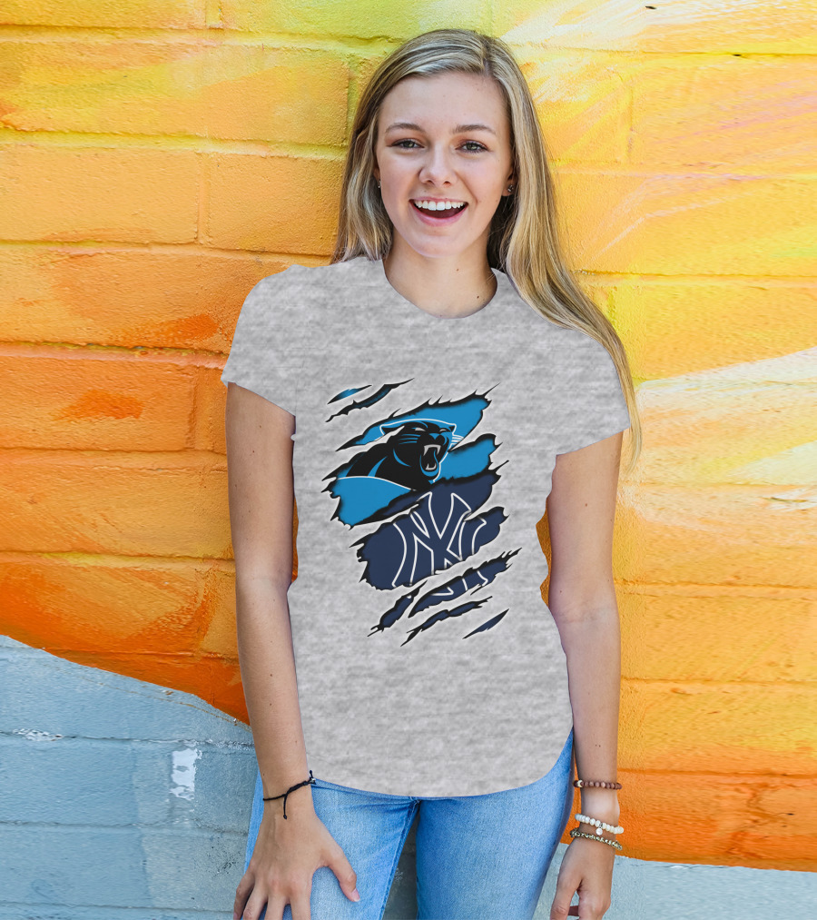 Panthers Yankees Claw Scratch Sports Fusion T-Shirt
