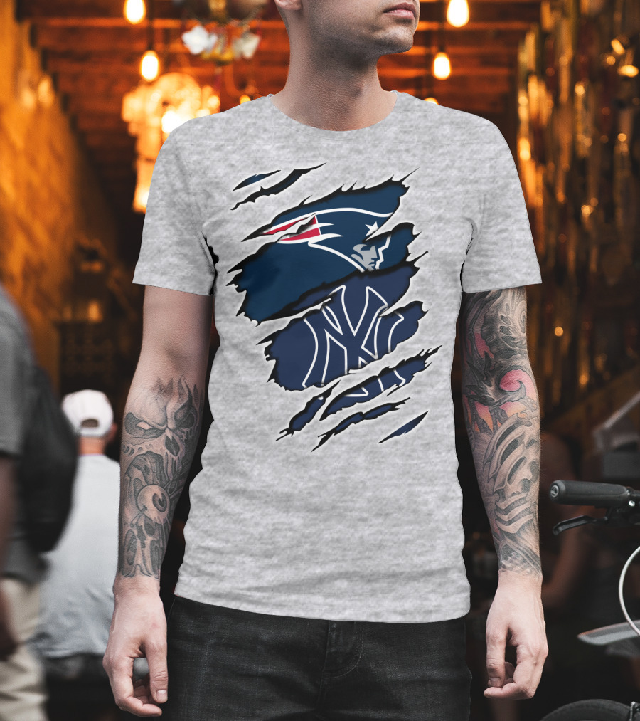 Patriots Yankees Logos Mashup T-Shirt