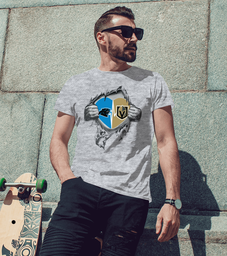 Golden Knights And Panthers Heart T-Shirt
