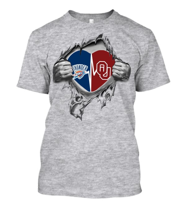 Oklahoma City Thunder OU Sooners Heart T-Shirt