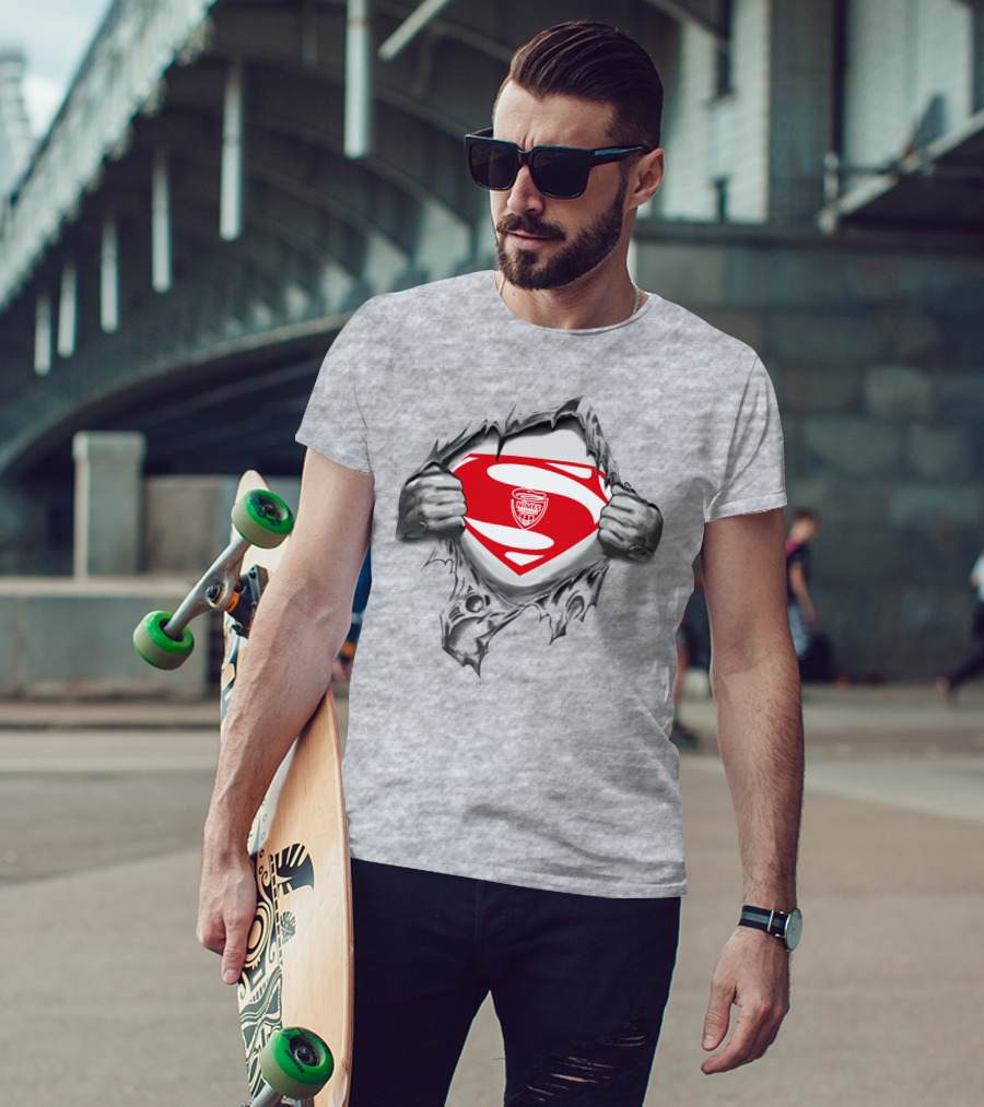 Nimes Olympique Superman Logo Reveal T-Shirt