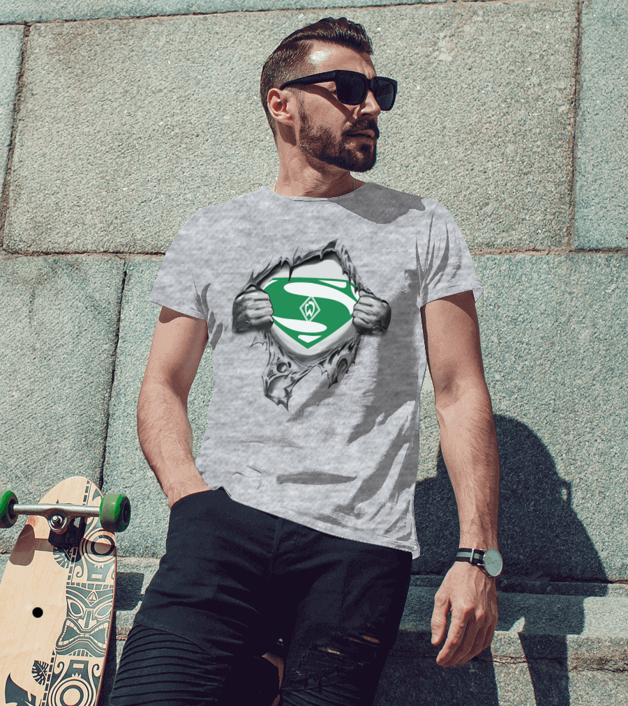 DFL SV Werder Bremen Superman Logo Rip T-Shirt