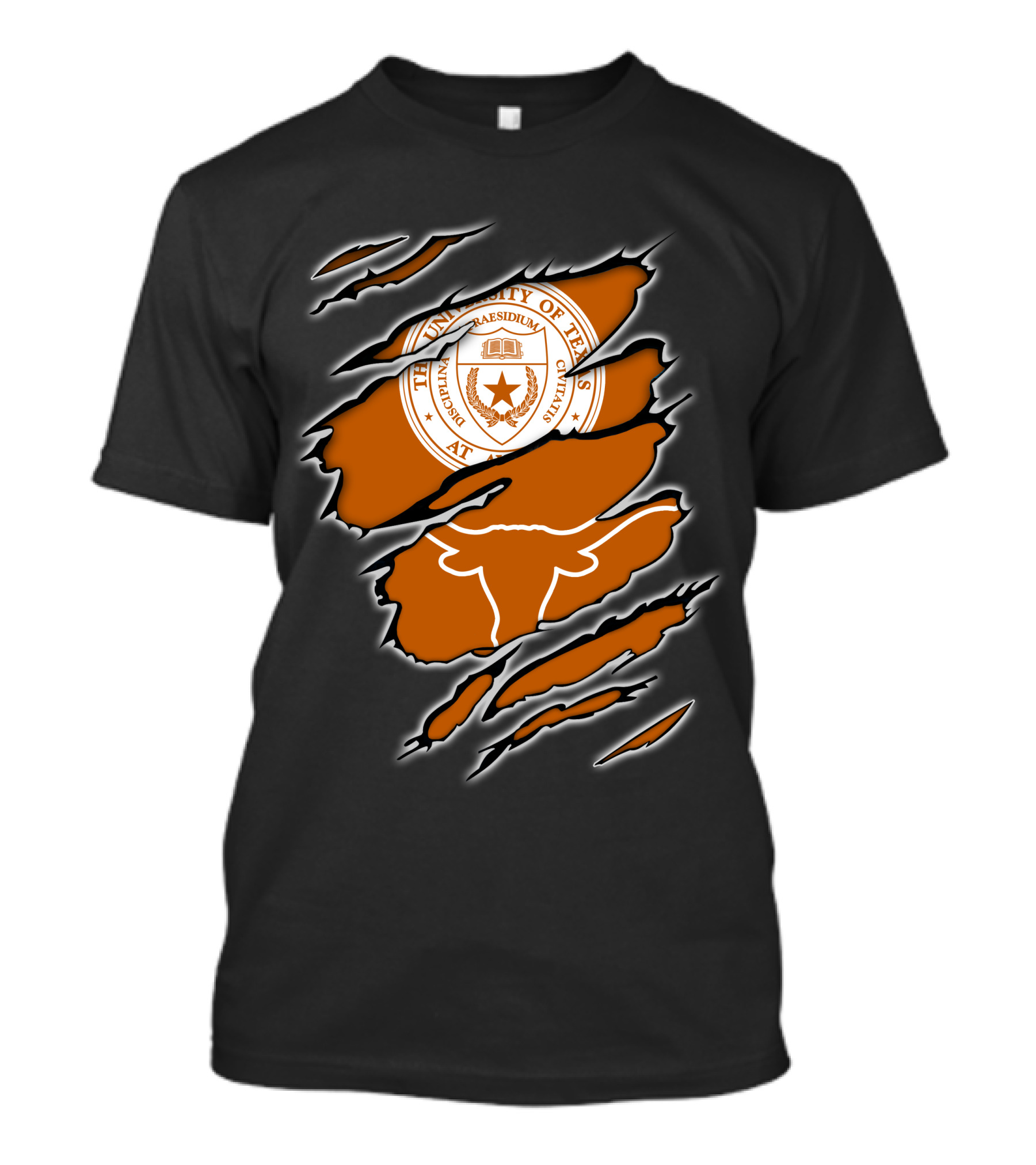 University Of Texas Longhorn NCAA Emblem Claw Marks T-Shirt