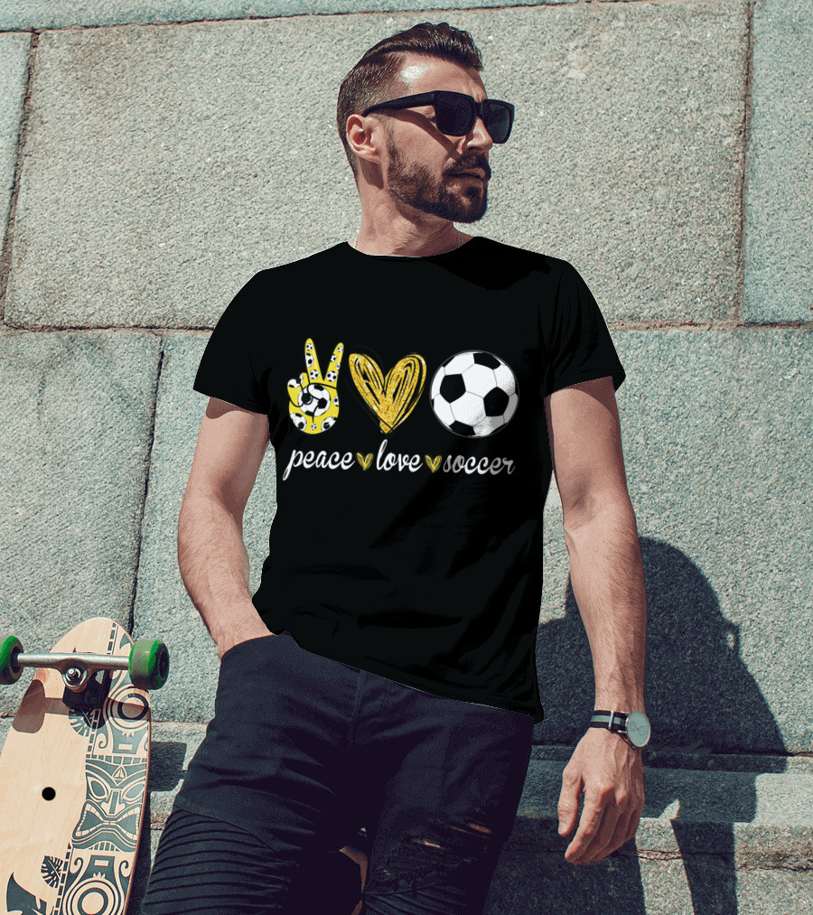 Peace Love Soccer Soccer Player Peace Love Soccer T-Shirt
