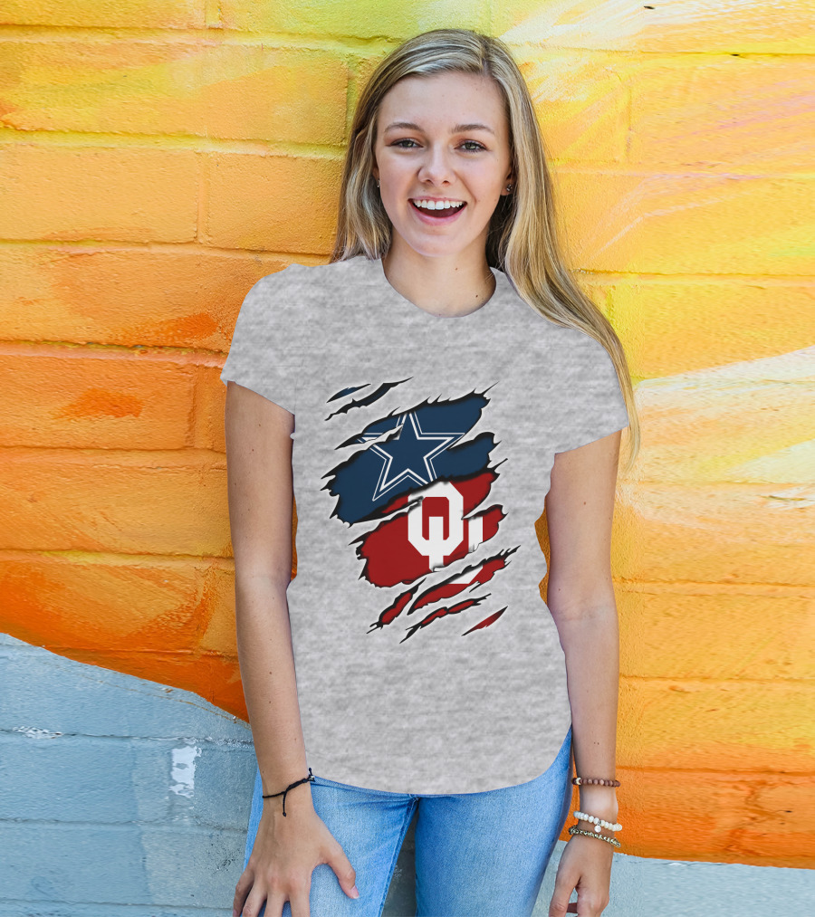Dallas Cowboys Oklahoma Sooners Football Fan Gear T-Shirt
