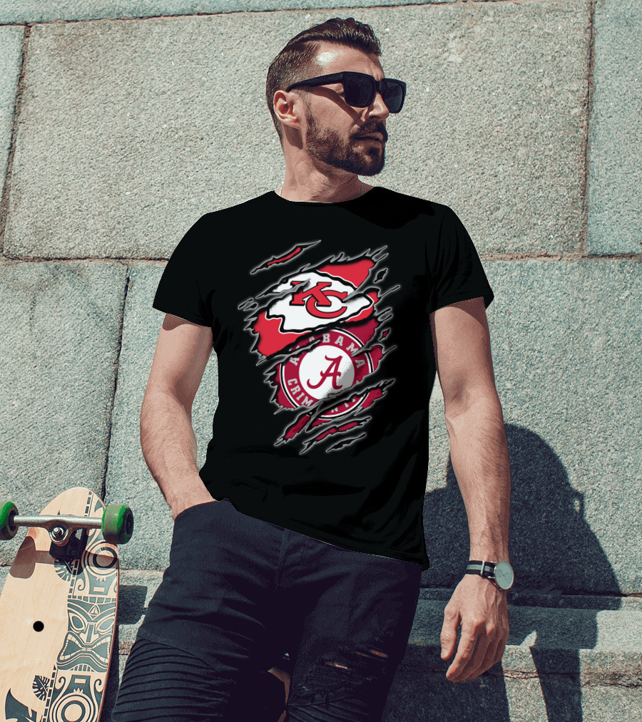Chiefs Alabama Crimson Tide Logos T-Shirt