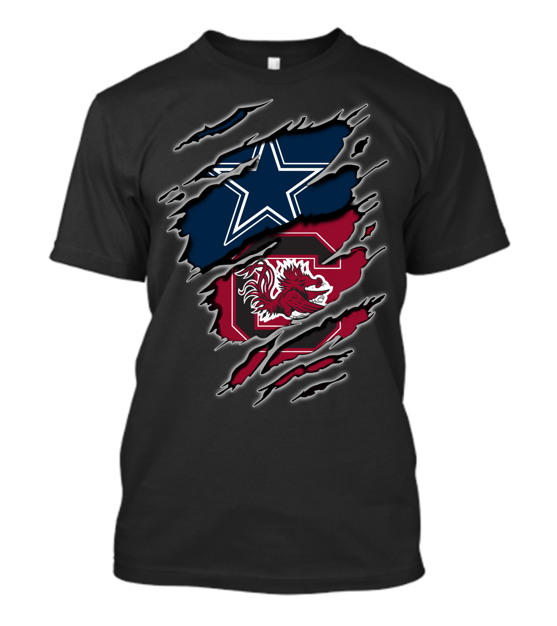 Dallas Cowboys South Carolina Gamecocks Torn Flag T-Shirt