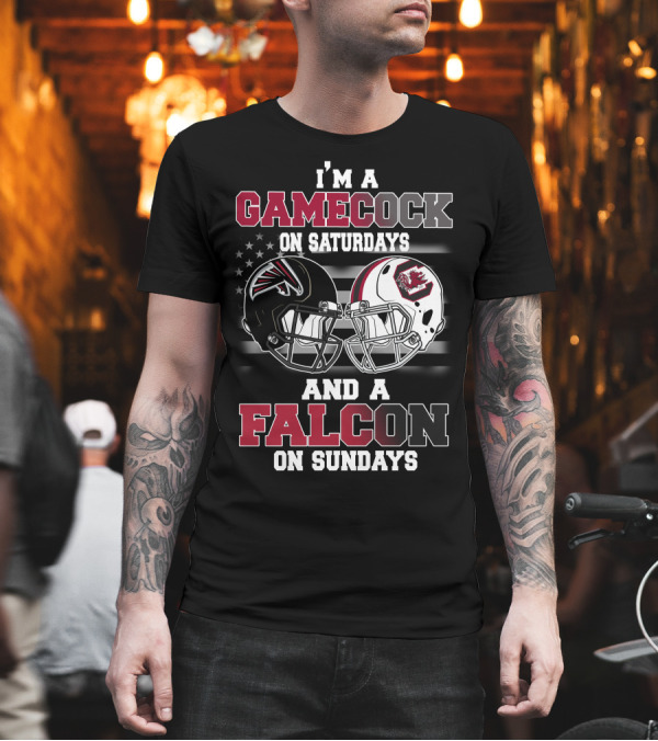 I'm a Gamecock on Saturdays and a Falcon on Sundays T-Shirt I'm a Gamecock on Saturdays and a Falcon on Sundays T-Shirt