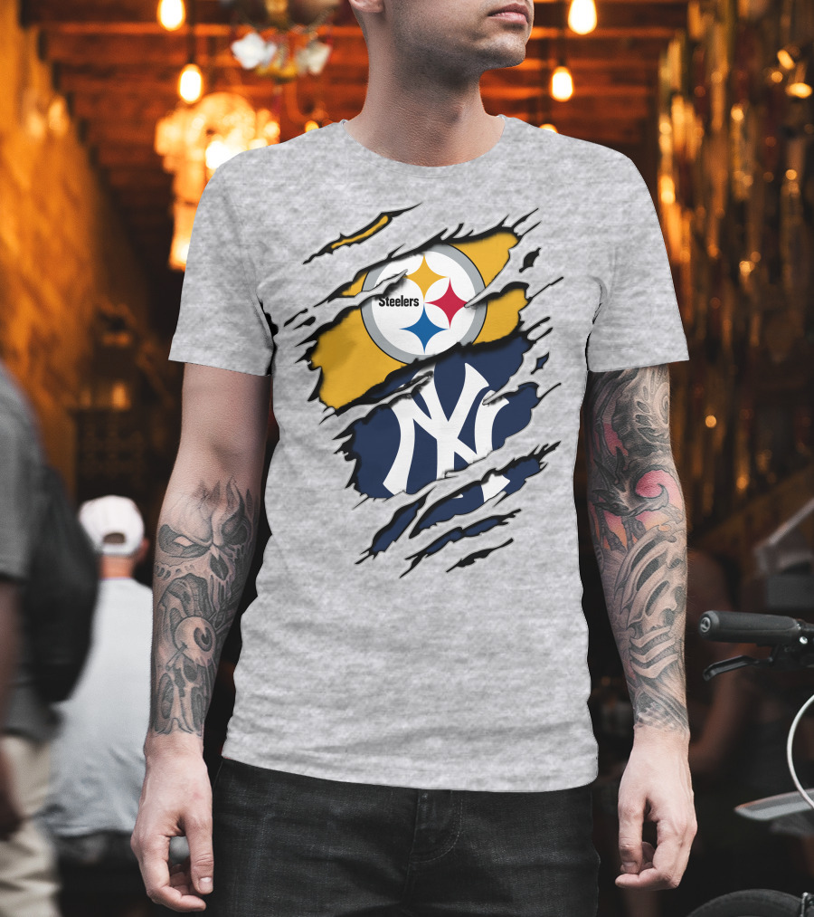 Steelers Yankees Dual Logo Fusion T-Shirt