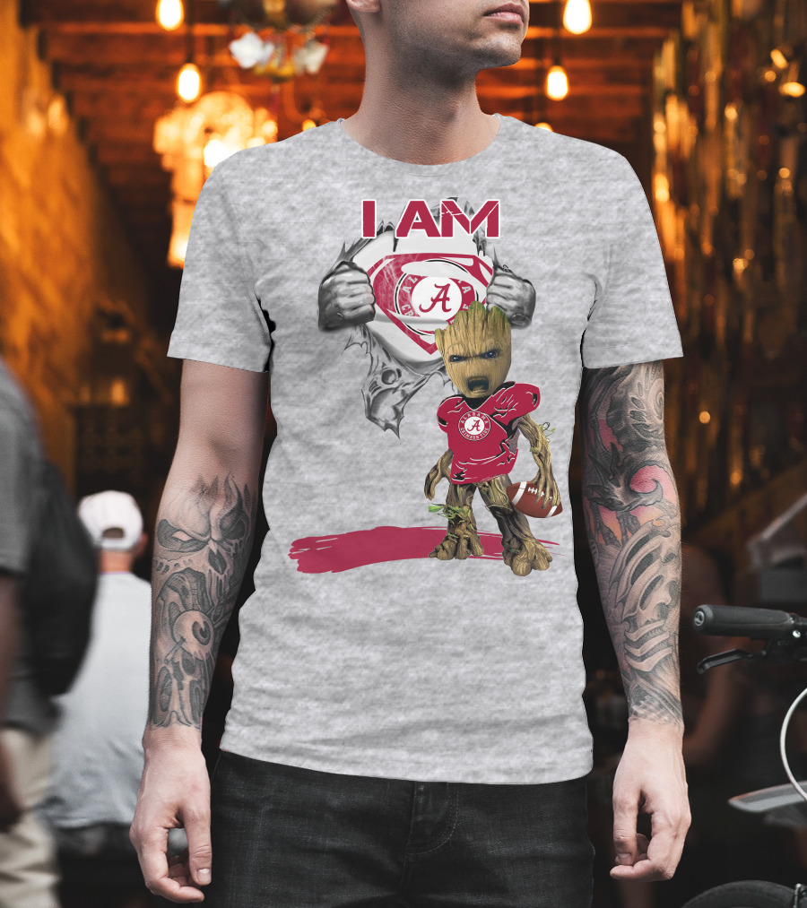 I Am Alabama Baby Groot Football Hero T-Shirt