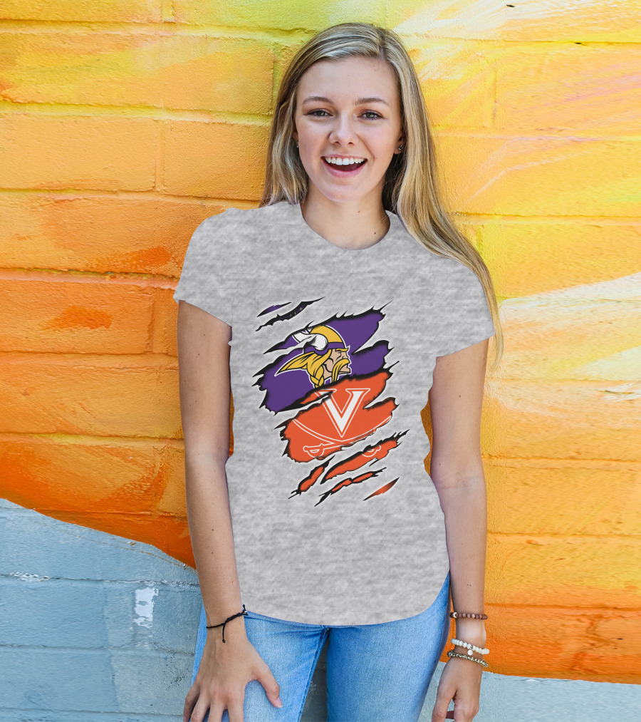 Minnesota Vikings Virginia Cavaliers Crossover T-Shirt
