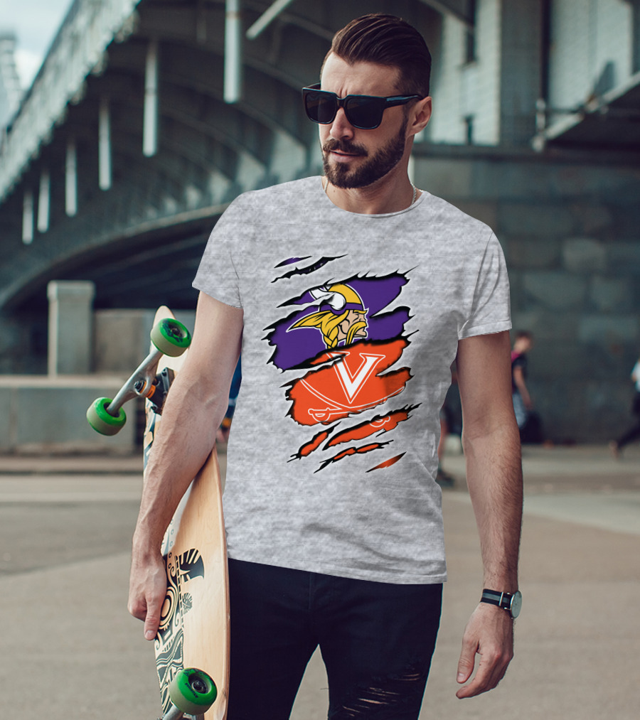 Minnesota Vikings Virginia Cavaliers Crossover T-Shirt