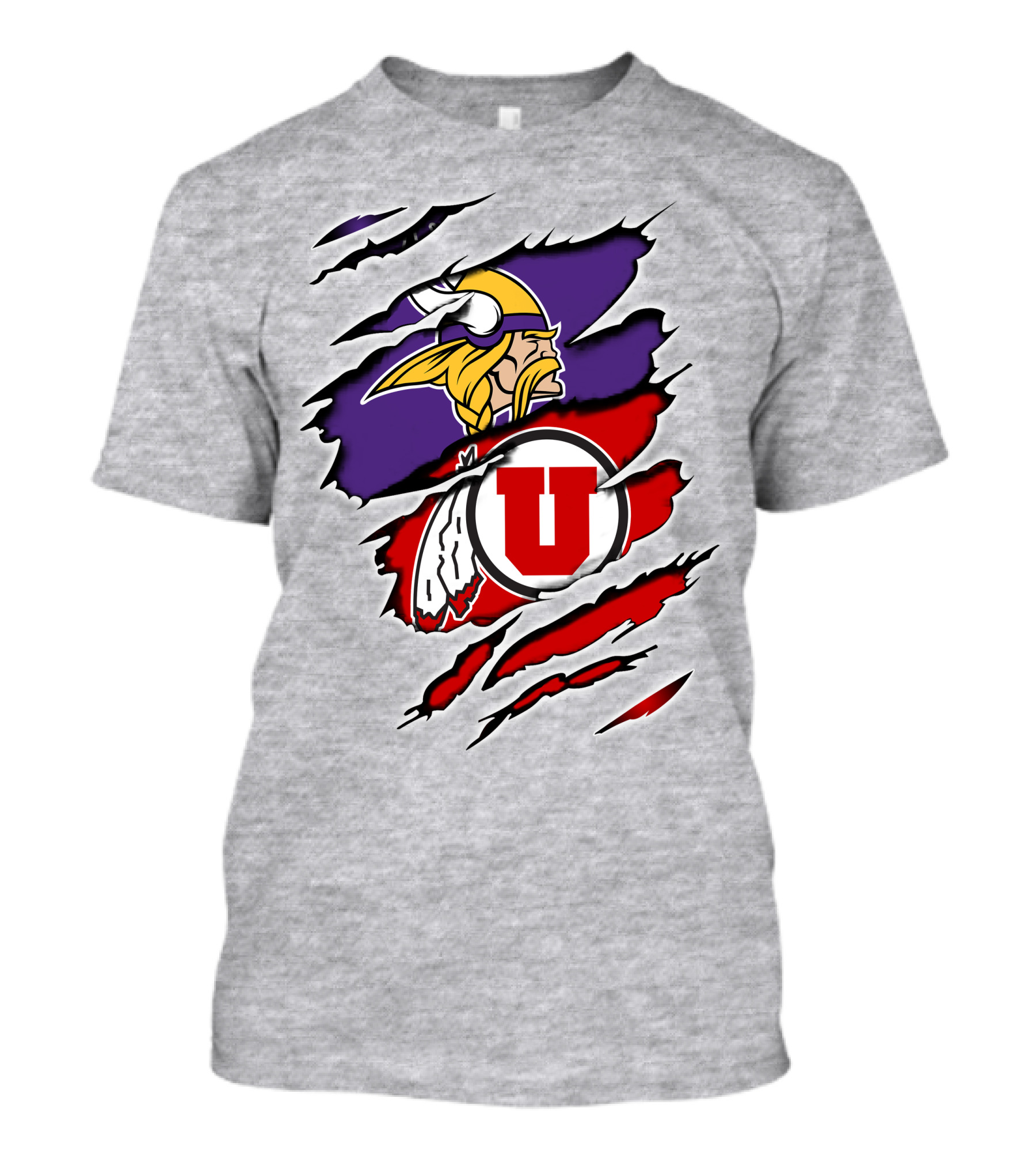 Minnesota Vikings Utah Utes Crossover Emblem T-Shirt