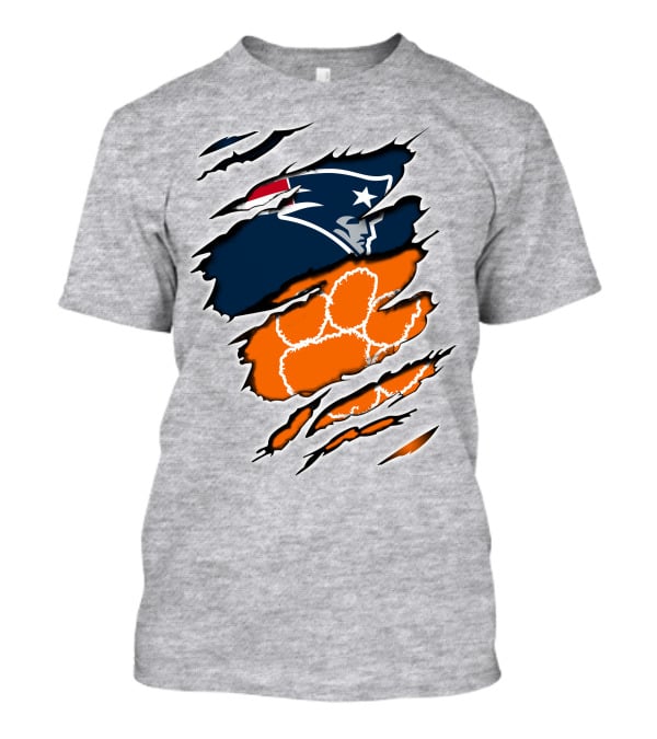 Patriots Clemson Tiger Paw Logo Fusion T-Shirt