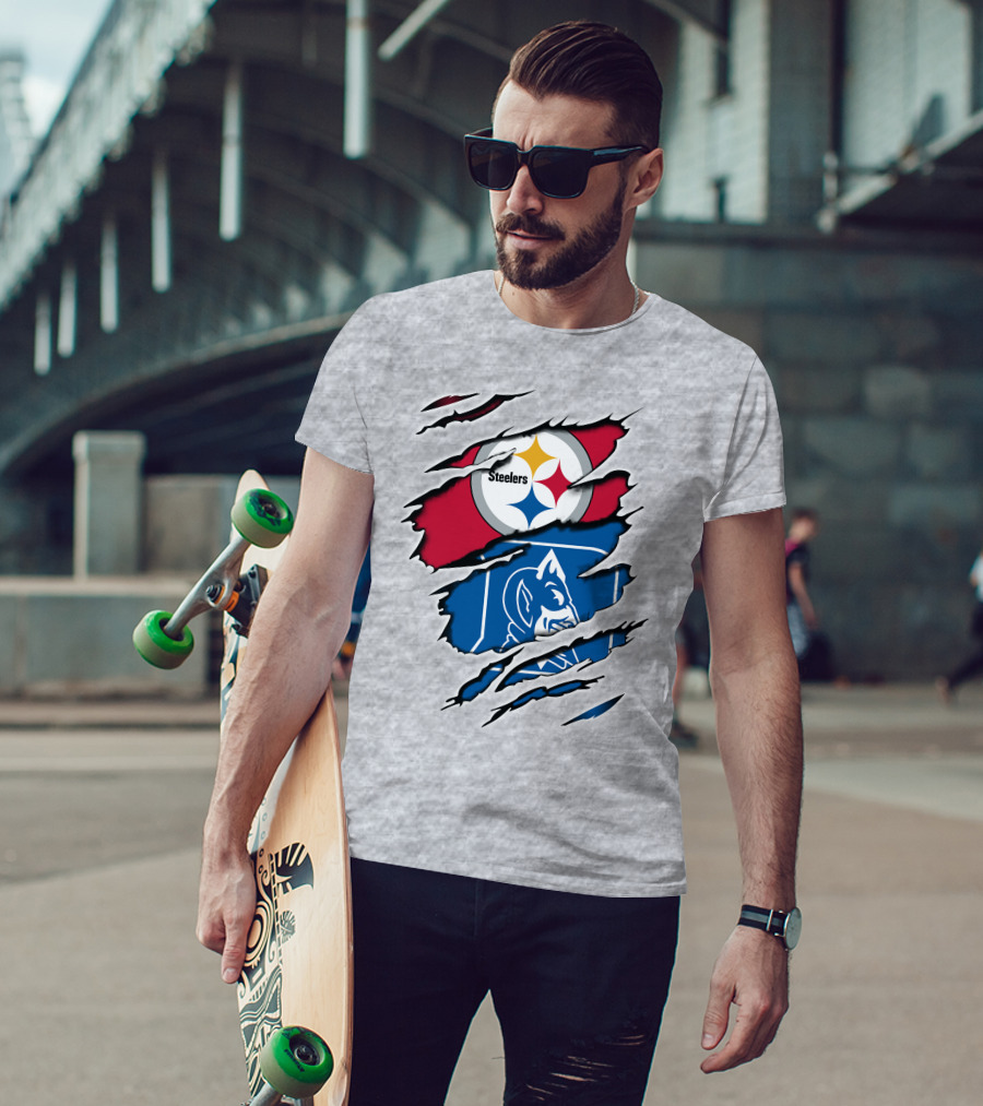 Steelers Duke Blue Devil Ripped Fusion T-Shirt