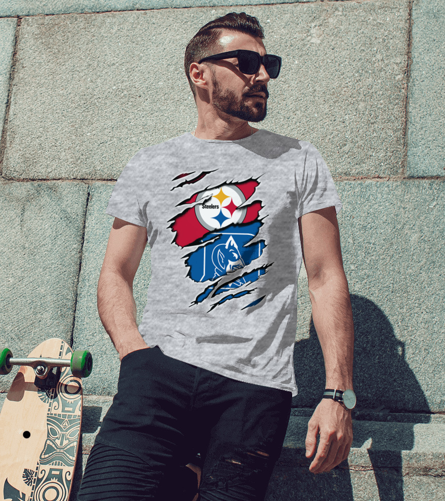 Steelers Duke Blue Devil Ripped Fusion T-Shirt