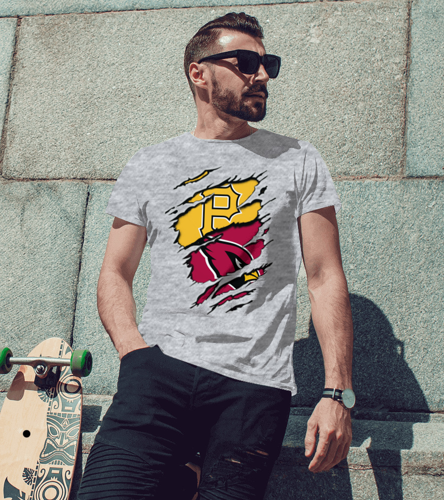 Cardinals And Pirates Logo Mashup T-Shirt
