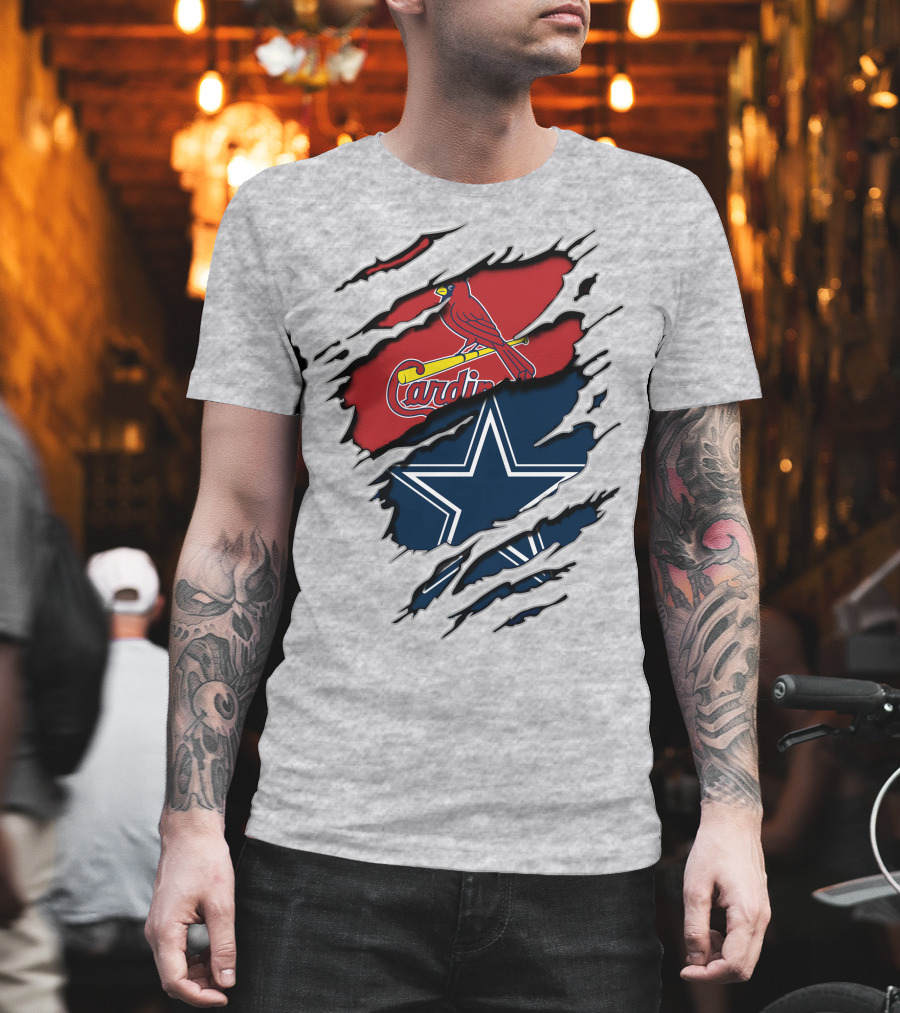 Cardinals Cowboys Logo Mashup T-Shirt