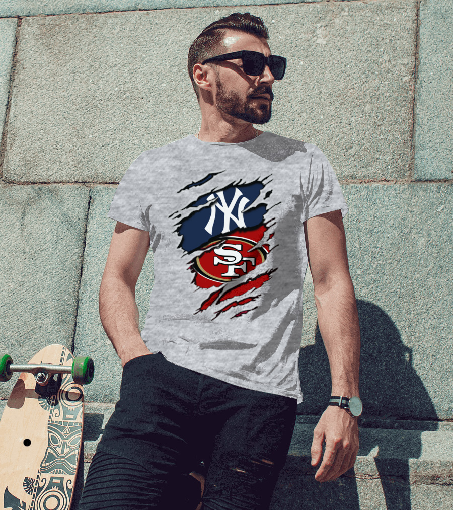 49ers Sf Yankees Ny Sports Fusion T-Shirt