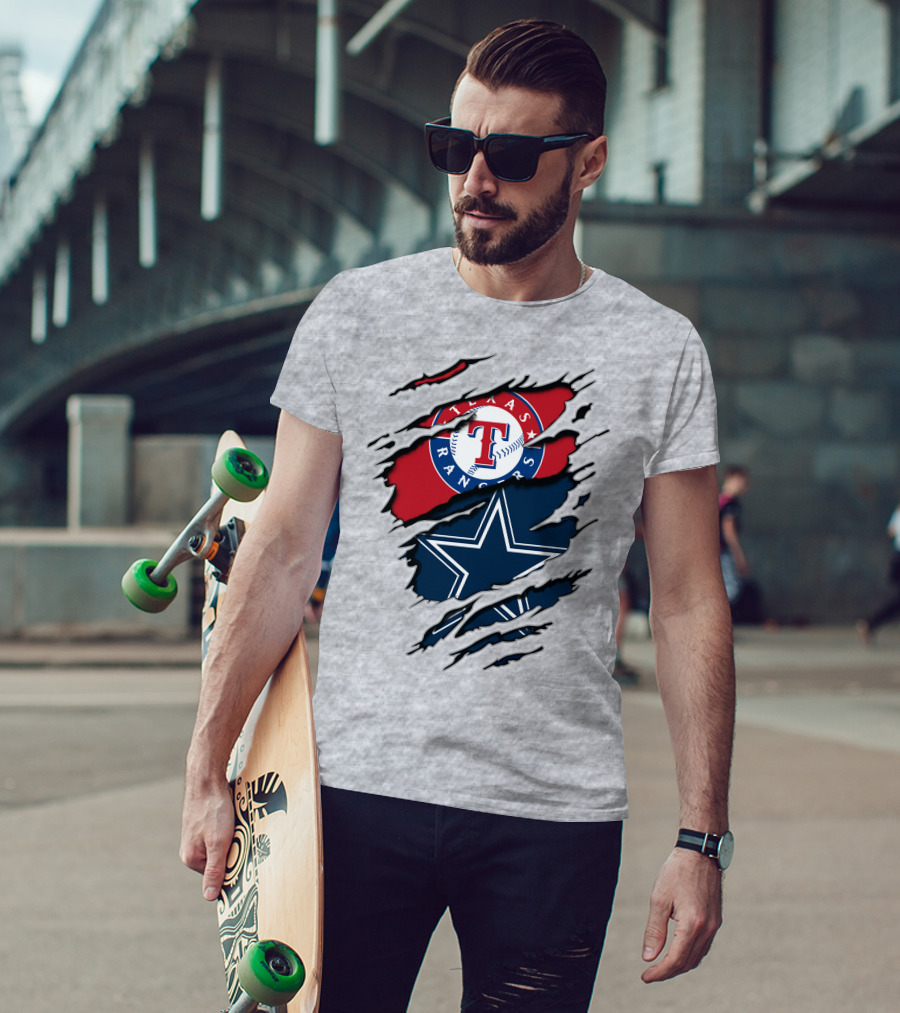Texas Rangers Dallas Cowboys Logo Mashup T-Shirt