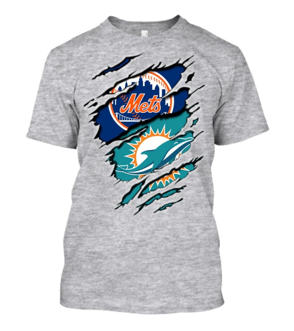 Mets Dolphins Crossover Sports Fan T-Shirt