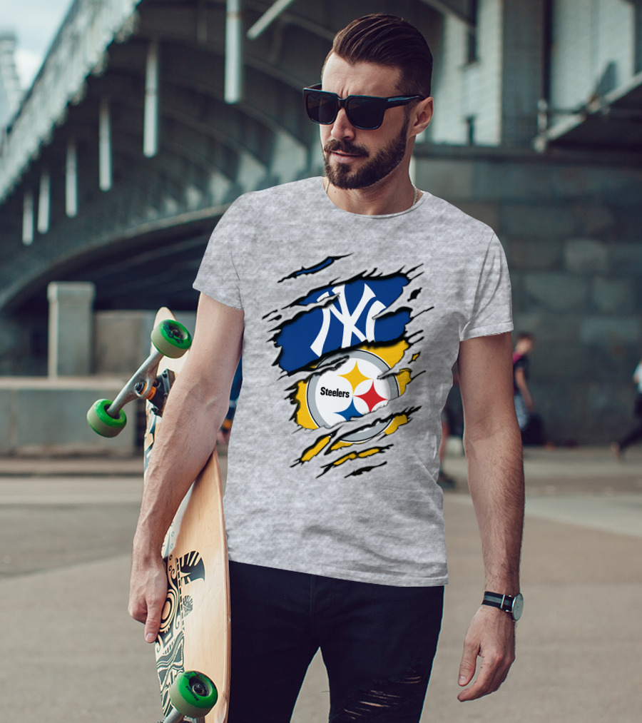 Steelers Yankees Torn Layered T-Shirt