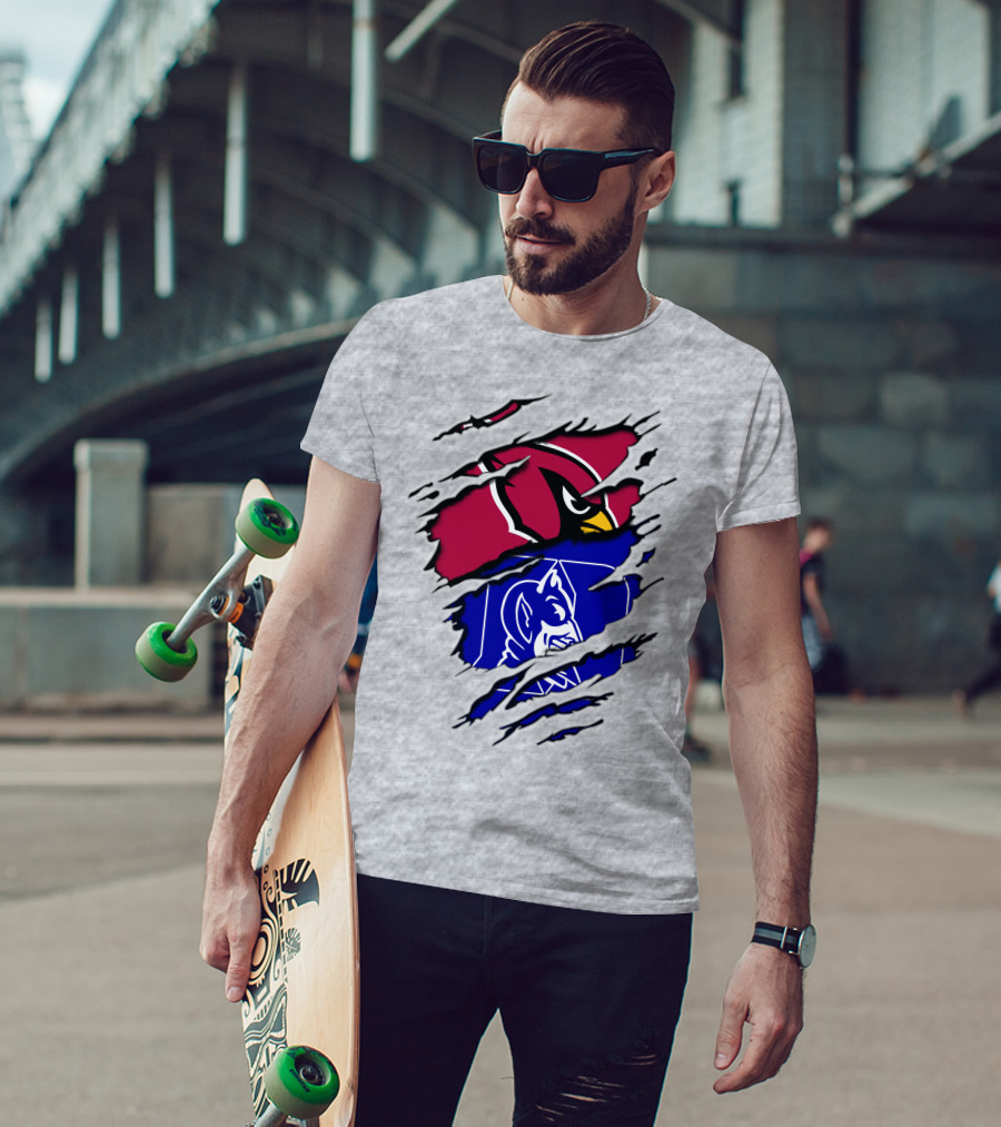 Cardinals And Duke Blue Devils Split T-Shirt