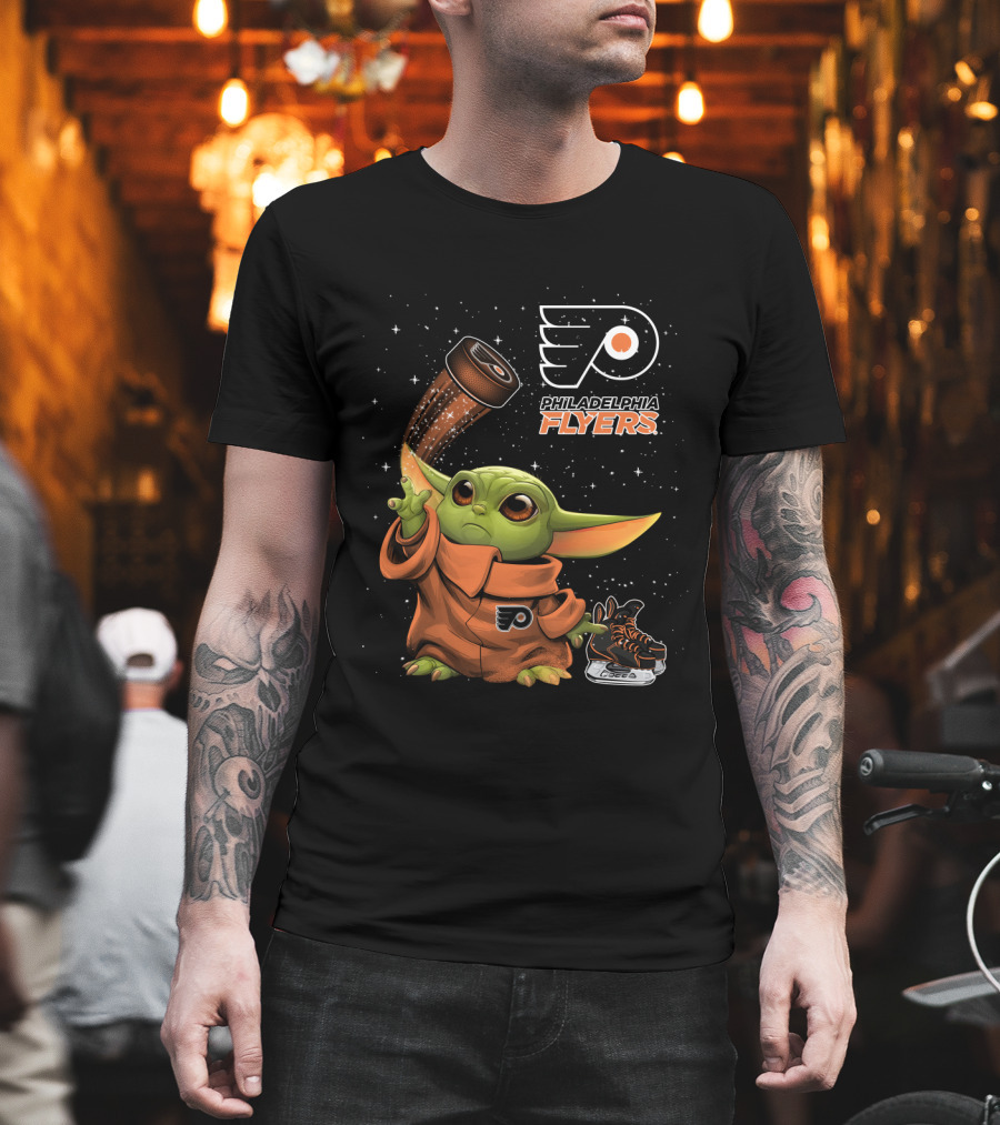 Philadelphia Flyers Baby Yoda Star Wars Hockey Fan T-Shirt