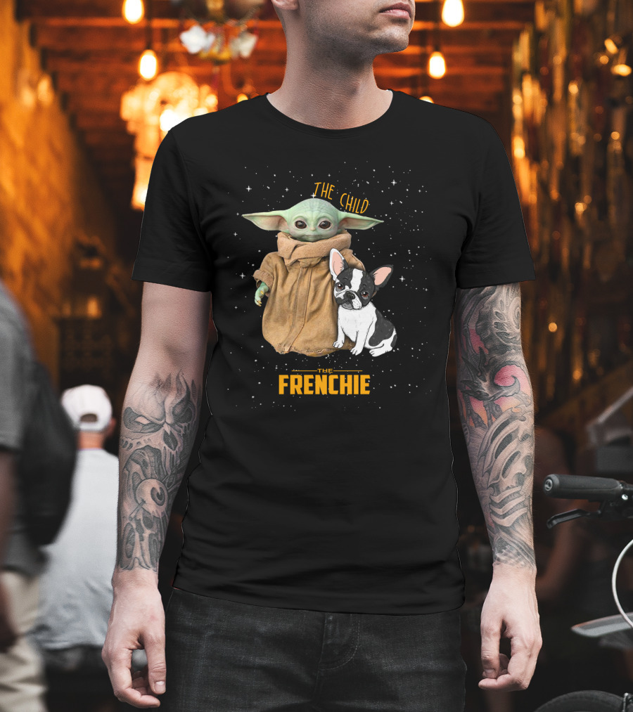 The Child Baby Yoda and Frenchie Star Wars T-Shirt