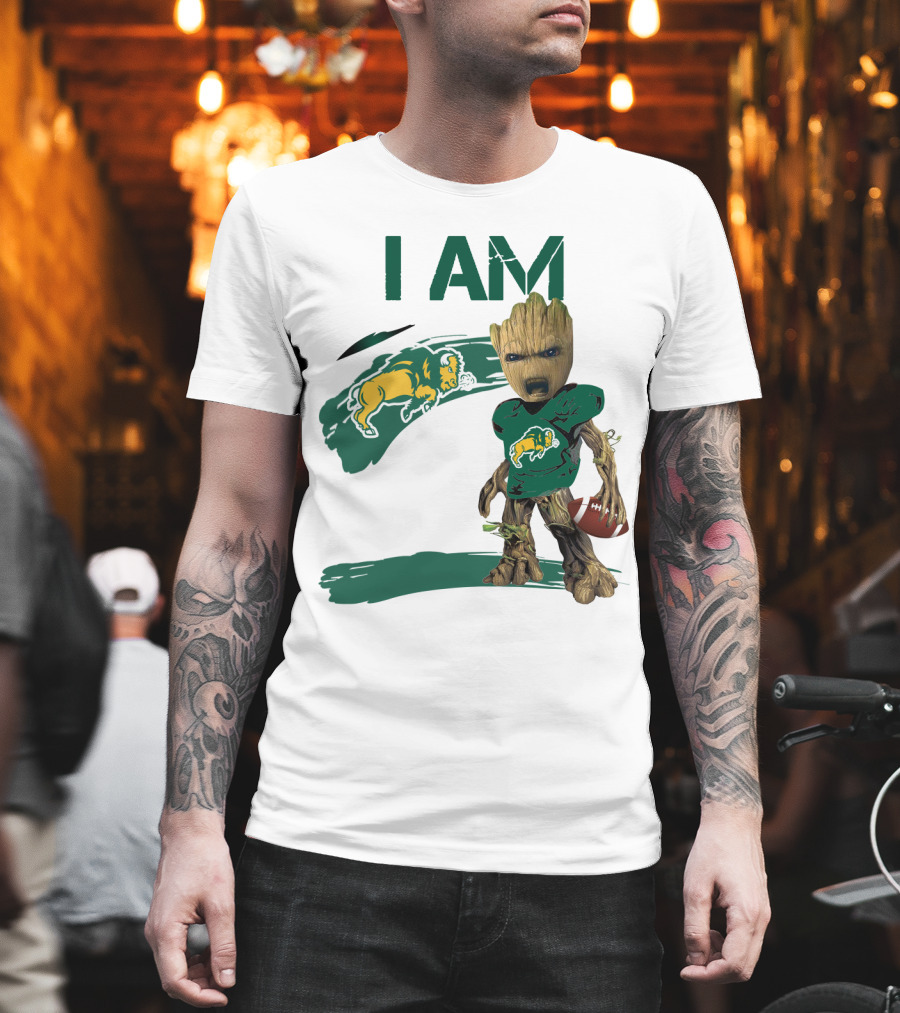 I AM Bison Football Baby Groot T-Shirt