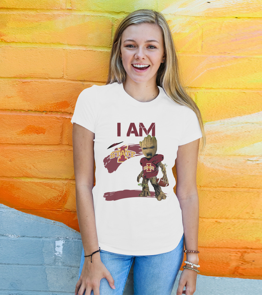 I Am Iowa State Baby Groot Football T-Shirt